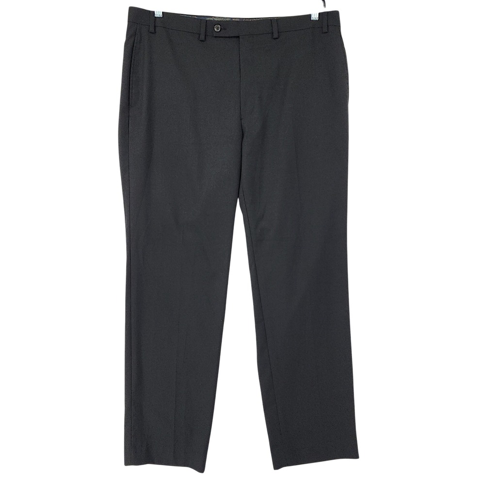 LRL Lauren Ralph Lauren 38x32 Mens Dress Pants Charcoal Gray Flat Front Washable